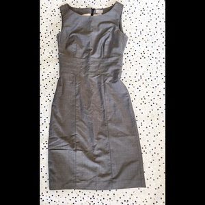H&M Gray Fitted Scoopneck Midi Dress